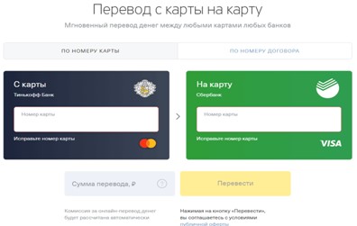 Card to Card Тинькофф со Сбербанка